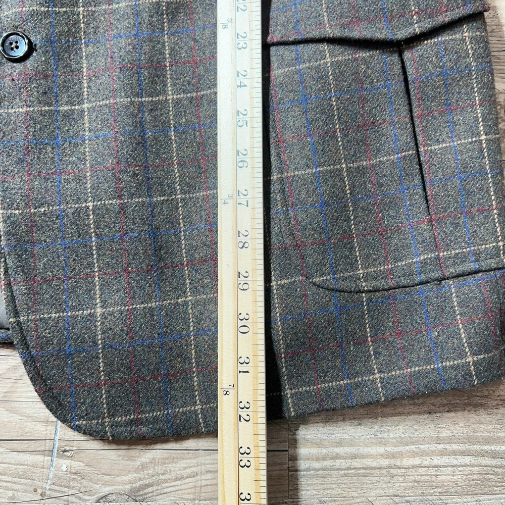 Silver Silk Plaid Blazer‎ Preppy Academia - Fits Smaller See Measurements - Picture 11 of 13